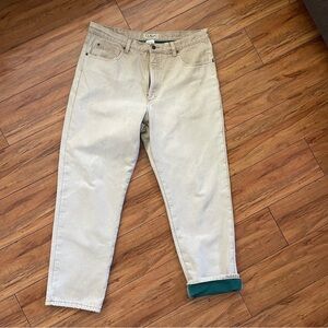 LL Bean Men's Fleece Lined Jeans 37x30  Wash Straight Leg Warm Winter VTG